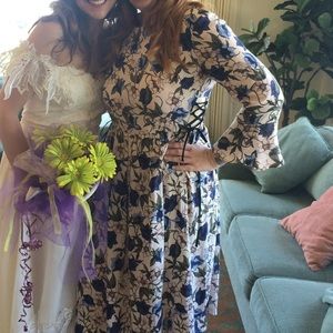 Topshop lace side floral dress